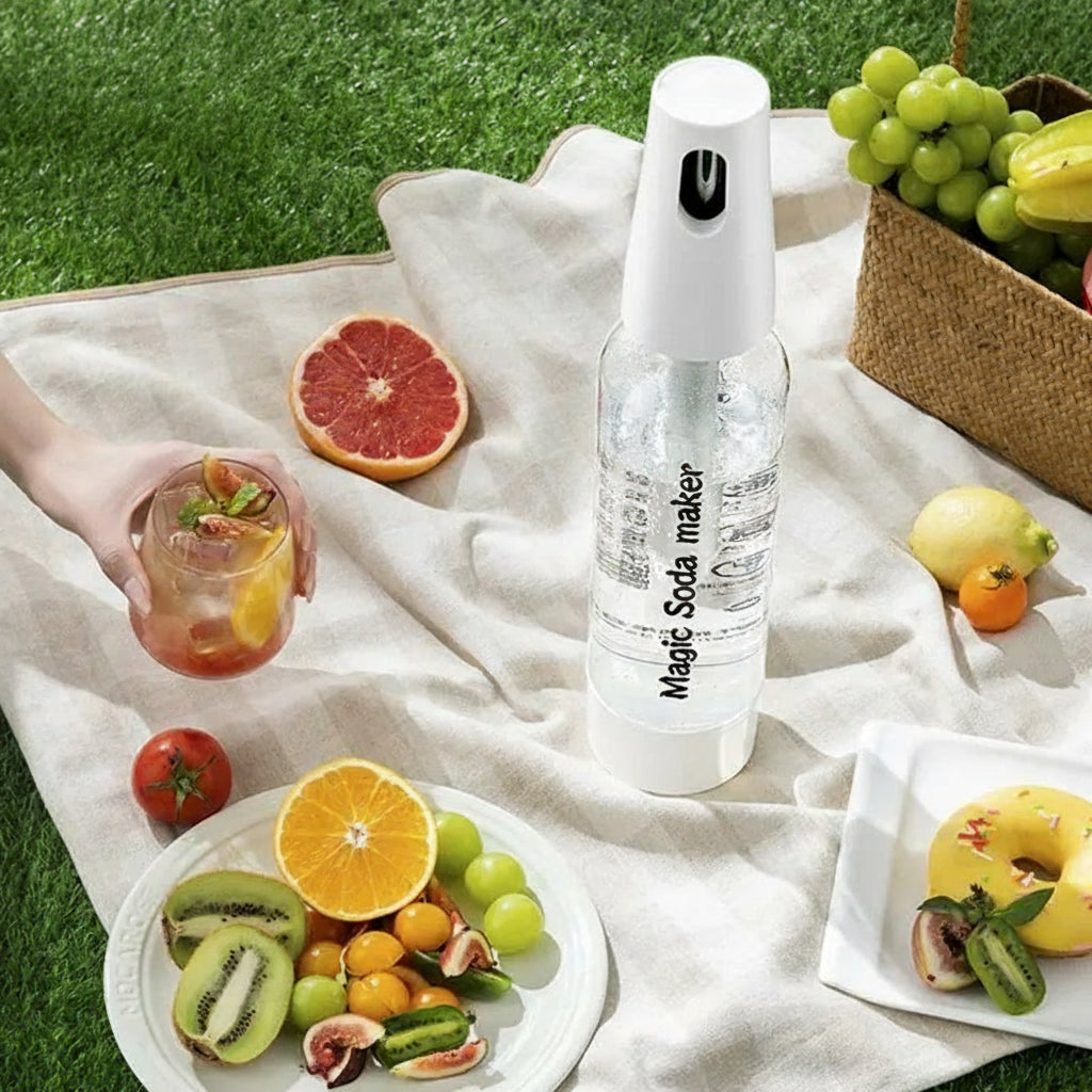 1 L Portable Soda Maker & Carbonation Machine – Sparkling Water Dispenser for Low-Calorie Drinks, DIY CO₂ Fruit Juice & Soft Drink Creator