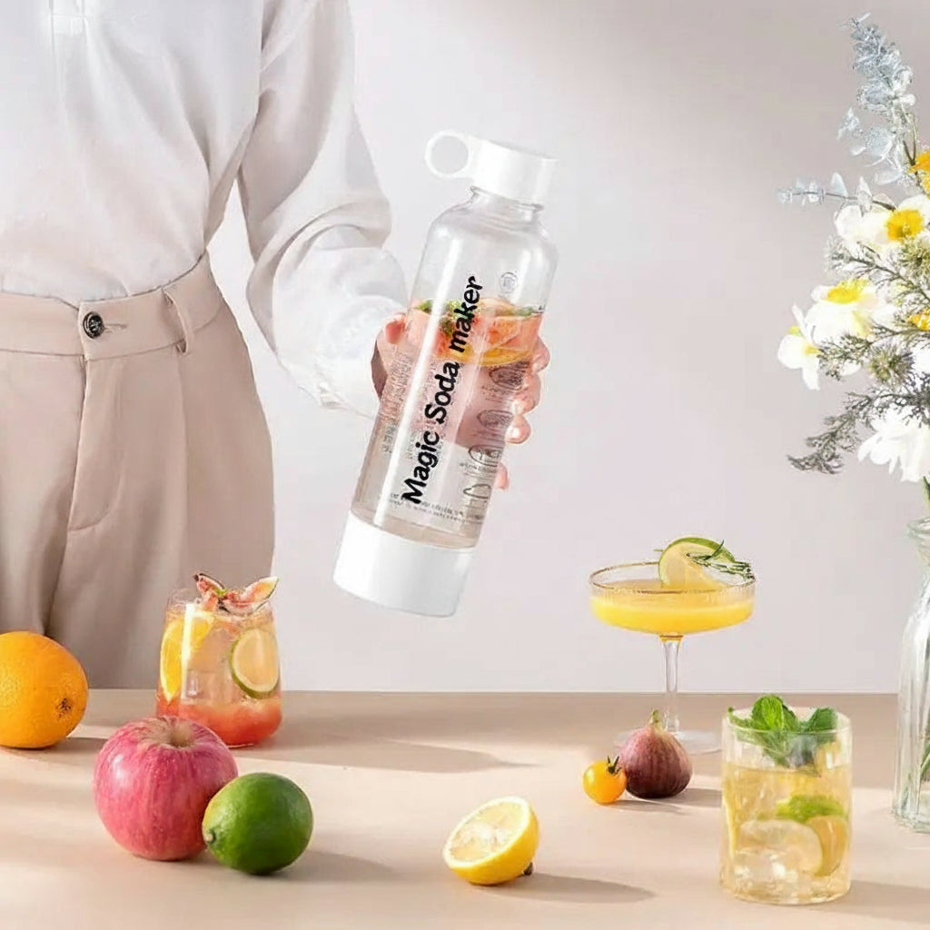 1 L Portable Soda Maker & Carbonation Machine – Sparkling Water Dispenser for Low-Calorie Drinks, DIY CO₂ Fruit Juice & Soft Drink Creator
